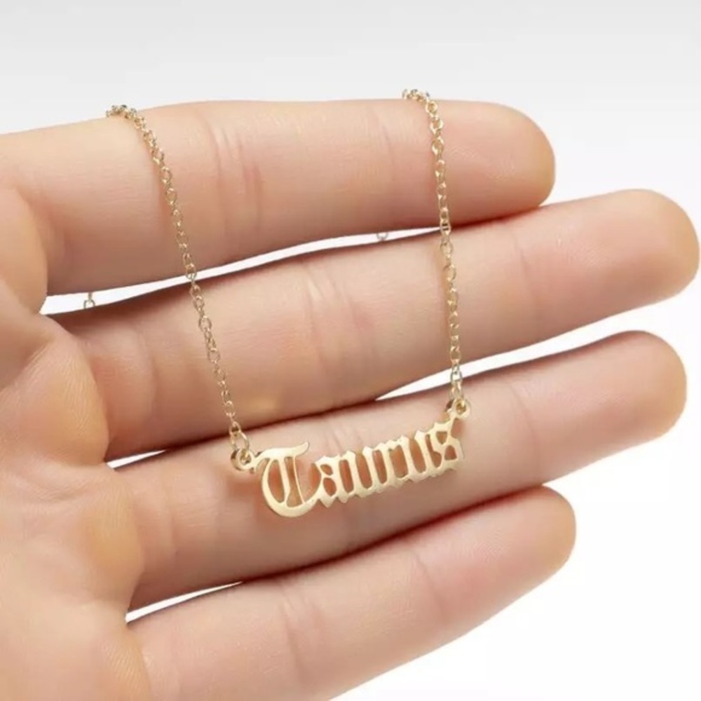 Taurus zodiac sign necklace